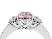 Pear-Shaped 3 Stone Engagement Ring Setting for a Fancy Pink Lab-Grown Diamond | Platinum