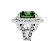 Asscher Cut Halo Engagement Ring Setting for a Fancy Green Lab-Grown Diamond | Platinum - Design NV-24799