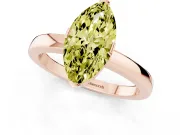 Marquise Solitaire Engagement Ring Setting for a Fancy Yellow Lab-Grown Diamond | Flat Tab Prongs | Rose Gold
