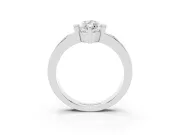 Marquise Tension Style Engagement Ring Setting | Flush Set Accents | Sterling Silver