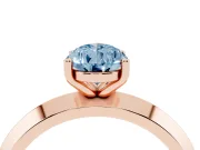 Pear-Shaped Knife-Edge Engagement Ring Setting for a Fancy Blue Lab-Grown Diamond | Rose Gold