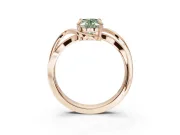 Oval Bypass Solitaire Engagement Ring Setting for a Fancy Green Lab-Grown Diamond | Pavé and Plain Strands | Rose Gold