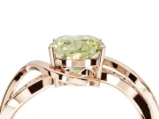 Cushion Cut Bypass Solitaire Engagement Ring Setting for a Fancy Yellow Lab-Grown Diamond | Pavé Strands | Rose Gold