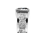 Princess Cut Engagement Ring Setting for a Black Center | White Gold