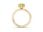 Fancy Yellow Heart Cut Diamond Solitaire Ring Set in Yellow gold with Thin Band and Prong Setting