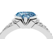 Heart-Shaped Half Bezel Engagement Ring Setting for a Fancy Blue Lab-Grown Diamond | Channel Band | White Gold