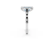 Emerald Cut Claw Corner Halo Engagement Ring Setting for a Fancy Blue Lab-Grown Diamond | Plain Band | Sterling Silver