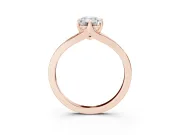 Emerald Cut Diamond Solitaire Ring Set in Rose gold with Polished Tapered Band and Prong Setting