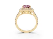 Princess Cut Halo Engagement Ring Setting for a Fancy Pink Lab-Grown Diamond | Yellow Gold - Design NV-24799