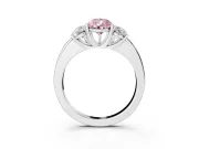 Pear-Shaped Three Stone Engagement Ring Setting for a Fancy Pink Lab-Grown Diamond | Matching Side Stones | Platinum
