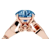Round Vine Engagement Ring Setting for a Fancy Blue Lab-Grown Diamond | Rose Gold