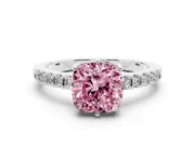 Cushion Cut Engagement Ring Setting for a Fancy Pink Lab-Grown Diamond | Sterling Silver - Design NV-24649