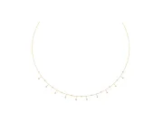 Round Lab-Grown Diamond Bezel Dangle Station Necklace | Cable Chain | Yellow Gold