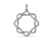 Round Lab-Grown Diamond Pavé Woven Circle Pendant Necklace | Pavé Bail | Sterling Silver