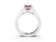 Asscher Cut Channel-Set Engagement Ring Setting for a Fancy Pink Lab-Grown Diamond | Platinum
