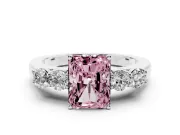 Radiant Cut 5 Stone Engagement Ring Setting for a Fancy Pink Lab-Grown Diamond | Platinum