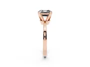 Fancy Black Asscher Cut Diamond Solitaire Engagement Ring Set in Rose gold with Slim Tapered Solitaire Band