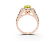 Radiant Cut Large Accent Halo Engagement Ring Setting for a Fancy Yellow Lab-Grown Diamond | Graduated Pavé | Rose Gold