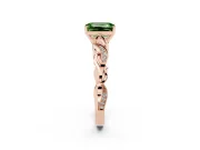 Emerald Cut Vine Engagement Ring Setting for a Fancy Green Lab-Grown Diamond | Rose Gold