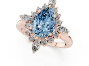 Pear-Shaped Engagement Ring Setting for a Fancy Blue Lab-Grown Diamond | Rose Gold - Design NV-24790