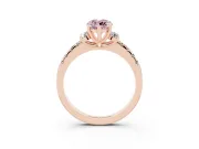 Marquise Side Stone Pave Engagement Ring Setting for a Fancy Pink Lab-Grown Diamond | Paired Round Accents | Rose Gold