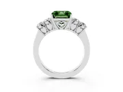 Asscher Cut 5 Stone Engagement Ring Setting for a Fancy Green Lab-Grown Diamond | Sterling Silver
