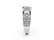 Pear-Shaped Vintage Pave Engagement Ring Setting for a Fancy Pink Lab-Grown Diamond | Milgrain Edges | White Gold