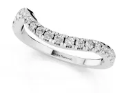 Round Diamond Pavé Twist Band Set in White gold with U-Prong Setting