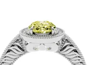 Oval Halo Engagement Ring Setting for a Fancy Yellow Lab-Grown Diamond | Sterling Silver
