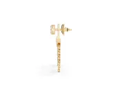 Round Lab-Grown Diamond Cluster Chandelier Drop Earrings | Five Strands | Yellow Gold