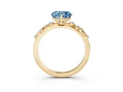 Heart-Shaped Graduated Solitaire Engagement Ring Setting for a Fancy Blue Lab-Grown Diamond | Yellow Gold
