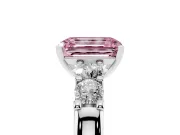 Emerald Cut Five Stone Engagement Ring Setting for a Fancy Pink Lab-Grown Diamond | Platinum