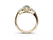 Marquise 3-Stone Engagement Ring Setting for a Fancy Green Lab-Grown Diamond | Yellow Gold