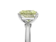 Radiant Cut Solitaire Engagement Ring Setting for a Fancy Yellow Lab-Grown Diamond | Tapered Plain Band | Platinum