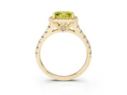 Asscher Cut Accented Halo Engagement Ring Setting for a Fancy Yellow Lab-Grown Diamond | Yellow Gold