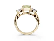 Princess Cut Three Stone Engagement Ring Setting for a Fancy Yellow Lab-Grown Diamond | Tapered Pave Band | Yellow Gold