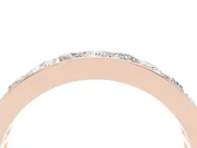 Princess Diamond Channel Set Promise Ring Set in Rose gold with Round Accent Stations