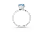 Oval Bypass Solitaire Engagement Ring Setting for a Fancy Blue Lab-Grown Diamond | Platinum