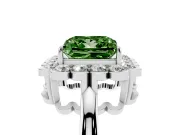Princess Cut Halo Engagement Ring Setting for a Fancy Green Lab-Grown Diamond | White Gold - Design NV-24719