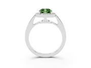 Fancy Green Cushion Cut Diamond Halo Pavé Engagement Ring Set in Platinum with Bezel Setting