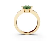 Oval Tension Style Engagement Ring Setting for a Fancy Green Lab-Grown Diamond | Yellow Gold