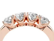 Round Lab-Grown Diamond Four-Stone Wedding Band | Individual Prong Heads | Rose Gold