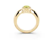 Emerald Cut Halo Engagement Ring Setting for a Fancy Yellow Lab-Grown Diamond | Plain Tapered Band | Yellow Gold
