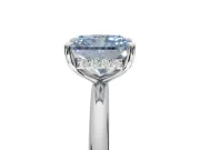 Radiant Cut Hidden Halo Ring Setting for a Fancy Blue Lab-Grown Diamond | Sterling Silver