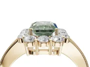 Radiant Cut Halo Engagement Ring Setting for a Fancy Green Lab-Grown Diamond | Yellow Gold - Design NV-24711