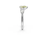 Pear-Shaped 3-Stone Engagement Ring Setting for a Fancy Yellow Lab-Grown Diamond | Platinum