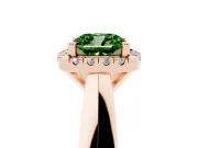Cushion Cut Halo Engagement Ring Setting for a Fancy Green Lab-Grown Diamond | Square Profile Band | Rose Gold