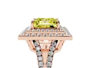 Princess Cut Halo Engagement Ring Setting for a Fancy Yellow Lab-Grown Diamond | Rose Gold - Design NV-24799