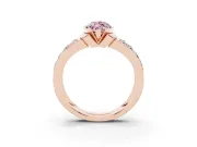 Marquise Half Bezel Engagement Ring Setting for a Fancy Pink Lab-Grown Diamond | Double Row Channel Band | Rose Gold