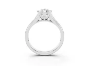 Marquise Half Bezel Solitaire Engagement Ring Setting | Graduated Channel Band | Sterling Silver